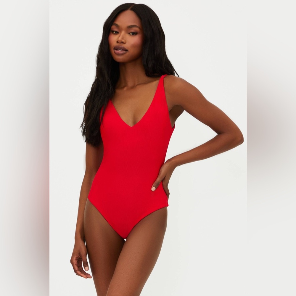 Beach Riot Reese Ribbed One Piece Swimsuit Medium